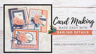 NEW Fun Fold Card class featuring the Darling Details Bundle from Stampin' Up!