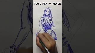 Drawing Tsunade 106 with just a Pen ||Time Lapse ||️ #sketch #naruto #shorts