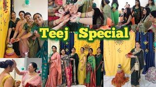 Teej celebration party vlog  Hariyali Teej at Gaur city 2 | Ladies special dance, games, catwalk...