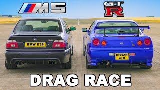 BMW E39 M5 v R34 GT-R Skyline: DRAG RACE