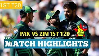 PAKISTAN VS ZIMBABWE FULL HIGHLIGHTS 1ST T20 MATCH 2024 | PAK VS ZIM