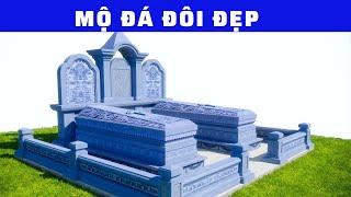 mộ đá đôi công giáo đẹp - Đá thiên sơn