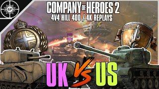 USF VS UKF : WW2 Revolutionary War | 4v4 Hill 400 | 4K CoH2 Casts #57