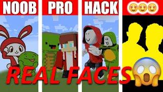 REAL FACE JJ Mickey Zenichi NOOB vs PRO MINECRAFT Pixel Art ぜんいち まいぜん, マイクラ 初心者 vs プロチーター ぜんいち作り対決！