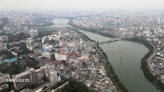 Aerial View Cityscape of Dhaka City, Bangladesh. Stock Footage