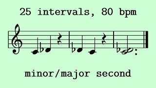 Minor vs. Major Second, 80 bpm [#03] (Ear Training)