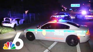 Street takeover leads to police chase, crash in Miami-Dade