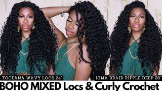 NEO Mixed Boho Curly Locs - Harlem 125 Kima Braid Ripple Deep 20" & Toyotress Toceana Wavy Locs 24"