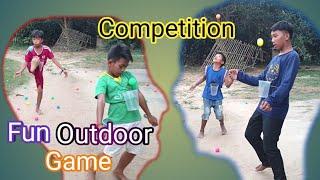 Balls To Get In The Cup On The Stomach | Fun Outdoor Game Competition