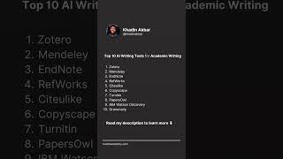 Top 10 AI Tools for Academic Writing