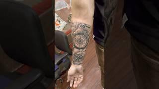 Compass Tattoo | Sleeve Tattoo | Map Tattoo #trending #youtube #shorts #funkytattooz