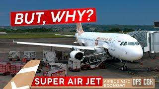 Explain This Airline, PLEASE! · SUPER AIR JET A320 Economy  Bali  Jakarta · MINI Trip Report