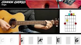 Angie (ver1) - The Rolling Stones | EASY GUITAR CHORDS | Common Chords