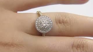 Round Cut Double Halo Engagement Ring HD052