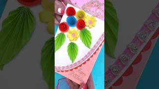 DIY 3D Happy Birthday Card | Paper Flowers & Rhinestone Ribbon