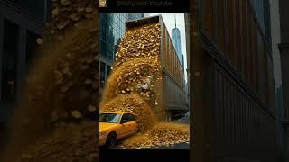  Gold Coin Truck Explosion! A Tsunami of Wealth Floods the Street!