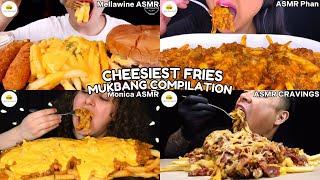 ASMR | CHEESIEST FRIES MUKBANG COMPILATION | CHEESY FRIES EATING SHOW | CHEESY FOOD ASMR |