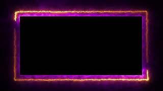 Glowing frame black screen | Neon light border | Frame template video background