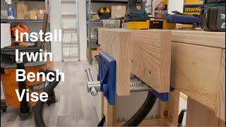 Install the Irwin bench vise to my workbench