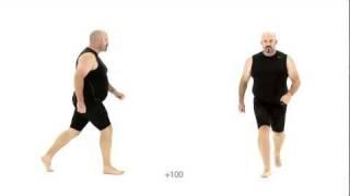 Larger male walk angry - Slow motion. Animation Reference Body Mechanics