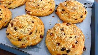 Raisin Bread  Naan Kishmishi For Breakfast  نان کشمشی ورقی یک صبحانه عالی