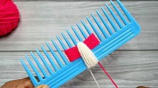 Super Easy Woolen Yarn Flower making idea with Hair Comb | Easy Sewing Hack