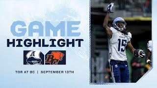 CFL Game Highlights - Toronto Argonauts vs. BC Lions - September 14, 2024