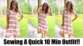 Sewing An Outfit In Under 10 Mins!! Quick, Easy and Cute!!!