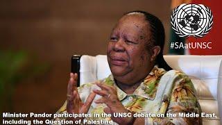 Minister Pandor participates in UNSC debate on the Middle East, including the Question of Palestine.