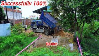 Completed 100% The Project! Delete flooded By Bulldozer Komatsu & Dump trucks 5ton Transport Soils