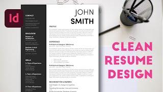 CLEAN Architectural Resume for Job Seekers | InDesign Tutorial