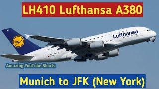 LH410 Lufthansa A380 Munich to JFK New York #lufthansaairlines #a380 #munichairport #jfkairport