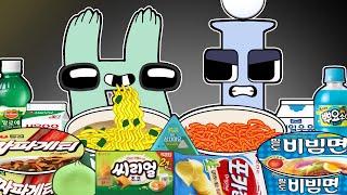 Convenience Store GREEN vs BLUE Food Alphabet Lore H vs I MUKBANG! | Alphabetlore ANIMATION | ASMR