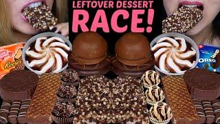 ASMR LEFTOVER DESSERT RACE! REESE'S ICE CREAM BAR, CHOCOLATE SWIRL SUNDAE, MARSHMALLOW, FERRERO 먹방