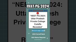 “NEET PG 2024: Uttar Pradesh Private College Cutoffs Revealed”Rank wise / Expected Marks for 2024