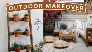 DIY OUTDOOR PATIO MAKEOVER - Extreme Backyard Transformation!