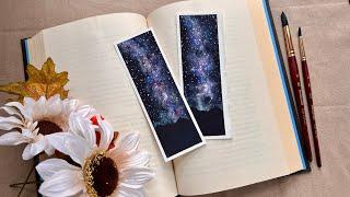 Paint a dreamy galaxy bookmark with me | beginner friendly, step by step watercolor tutorial