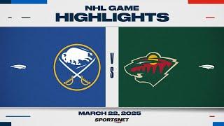 NHL Highlights | Sabres vs. Wild - March 22, 2025