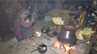 Organic village life || Cooking meat and vegetables in the village