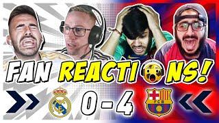 Real Madrid & Barcelona Fans Reaction to Real Madrid 0-4 Barcelona | El Clásico LaLiga