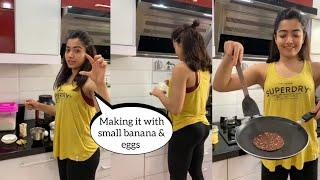 South Superstar hot  RASHMIKA MANDANNA'S first Cooking Video Making Yummy COOKIES at Home ||