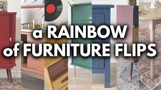 Flipping a Furniture RAINBOW | 7 Colourful Furniture Makeovers