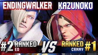 SF6 ▰ ENDINGWALKER (#2 Ranked Ed) vs KAZUNOKO (#1 Ranked Cammy) ▰ High Level Gameplay