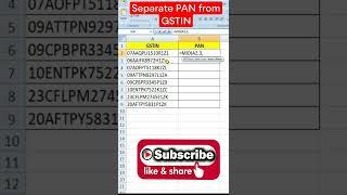 Separate PAN From GSTIN Using MID Formula