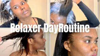 Relaxer Day Routine- How I Relax My Hair at Home- 5 month stretch!