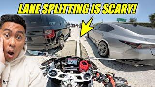 MOTORCYCLE LANE SPLITTING IS SCARY!