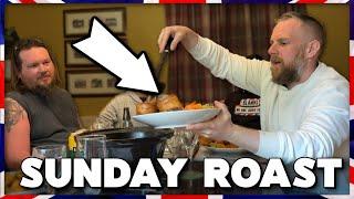 Americans FIRST TRIP to ENGLAND: Home Cooked Sunday Roast Dinner