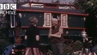 Northern Ireland man living in an original Gypsy wagon, Islandmagee county Antrim. August 1978