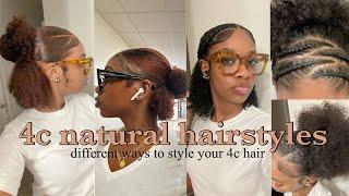 4c Natural Hairstyles:how to style your short natural hair #blacktiktok #blackgirlhairstyles#4chair