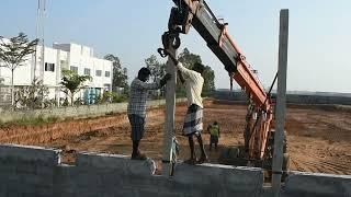 Precast Compound Wall Installation |Concrete Fence Installation